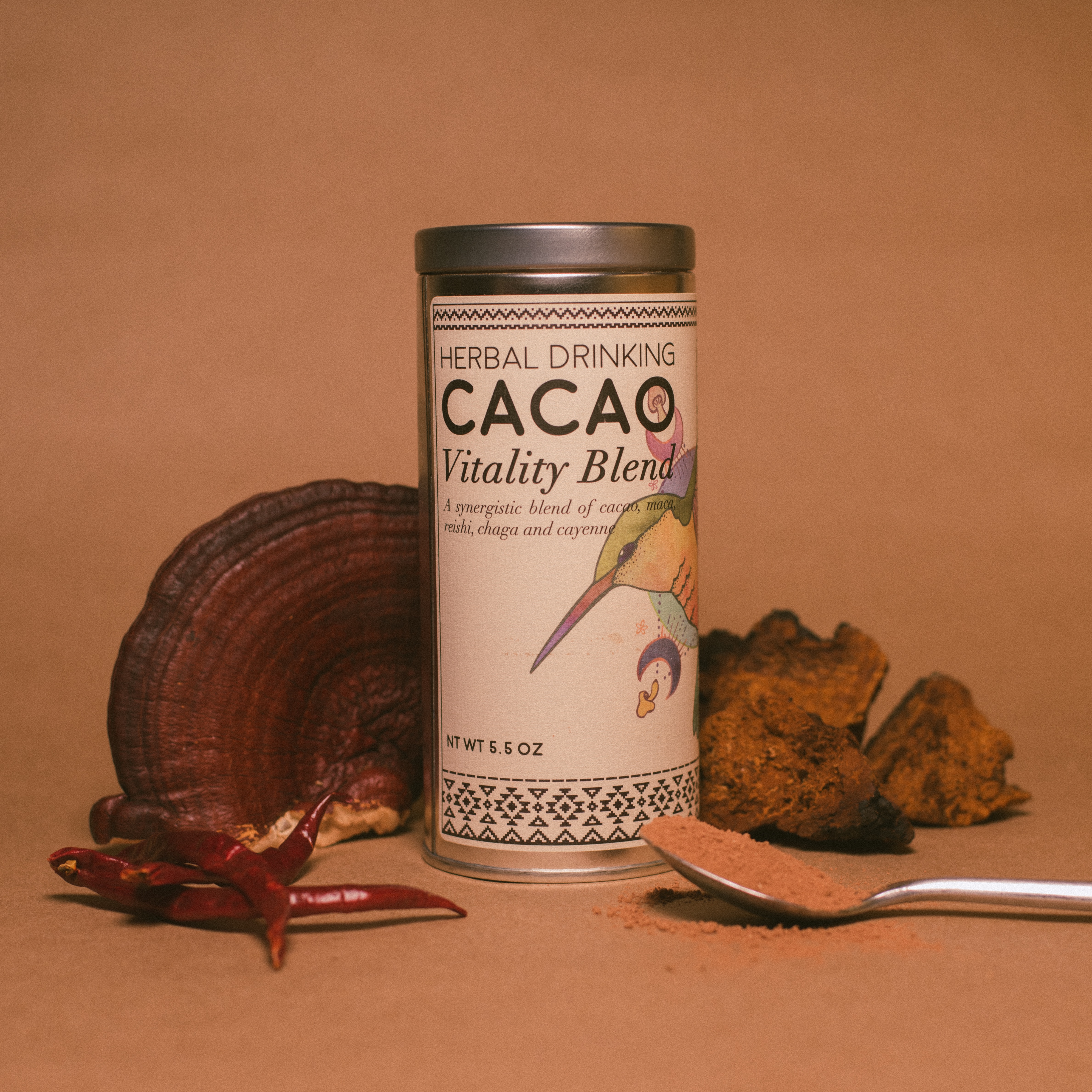 Ingredients for the Herbal Drinking Cacao blend.